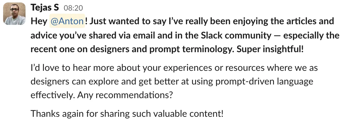 Slack prompt example